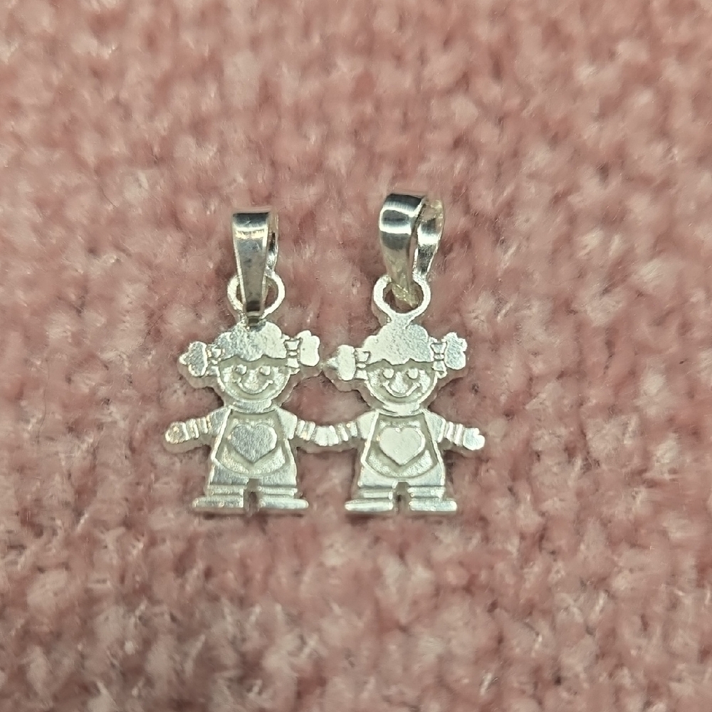 Silver Twin Girl Pendant